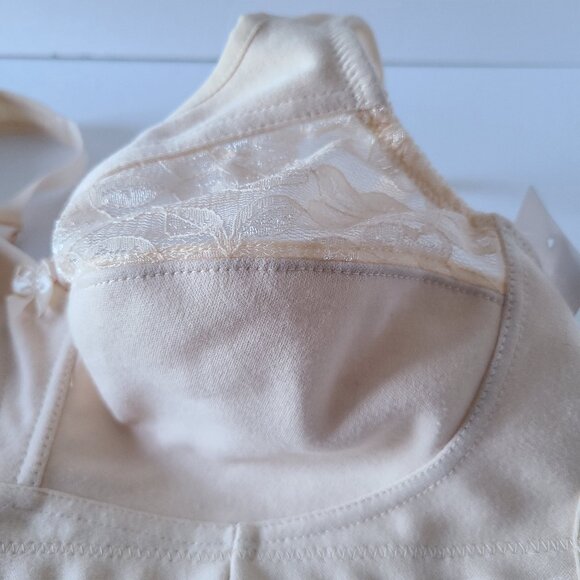 PLUSFORM 100% COTTON COMFORT BRA FULL COVERAGE WIRE FREE STYLE 16041/ 38B Beige - Picture 6 of 10